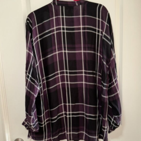 JONES NEW YORK SIGNATURE Women’s Purple Plaid Shirt - Picture 5 of 8